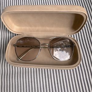 EUC Chloe sunglasses, smoke grey/pink lenses.